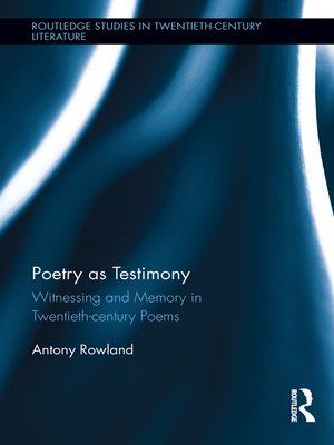 cover image of Poetry as Testimony